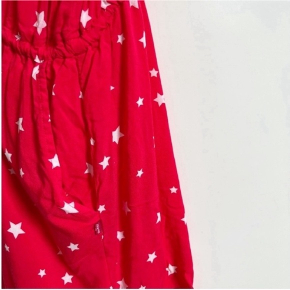 Levis romper red white star print shorts lace tie waist - Picture 4 of 9